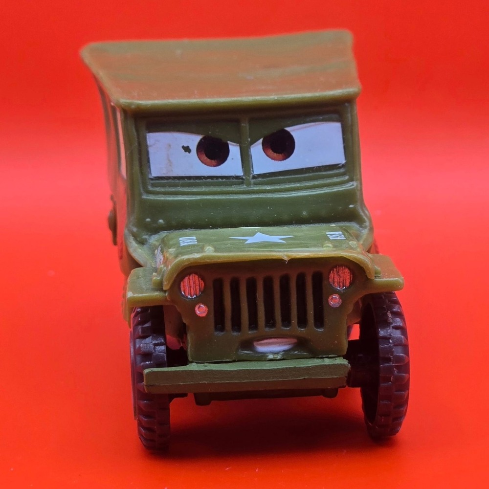 Mattel Cars Sarge Jeep Kids 2.5" Green Good Diecast Military Vehicle